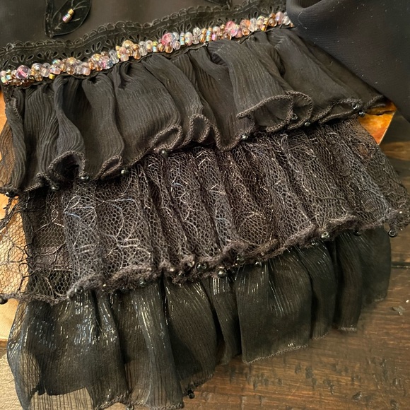 Mary Frances Black Lace Scarf Wrap - Picture 3 of 4